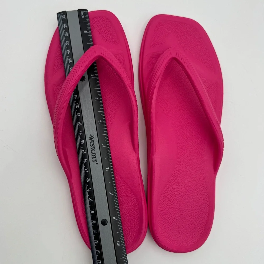 Tikvaw Flip Flop Sandals Square Toe Summer Beach Women 40EU/ 9 US Hot Pink Thong